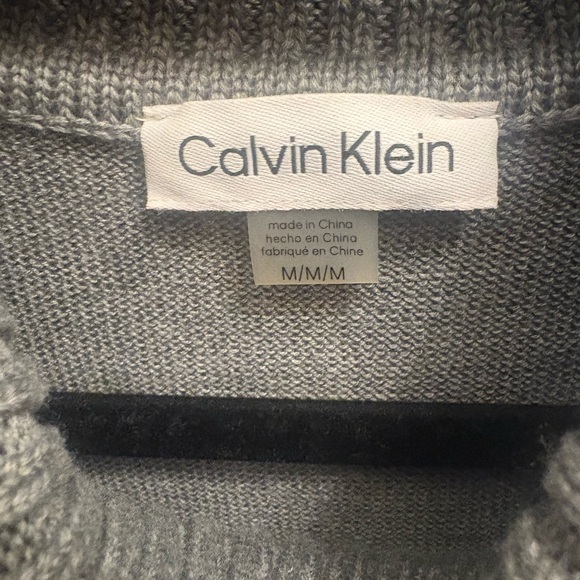 Calvin Klein Gray Long Sleeve Fringe Dress - Picture 2 of 2